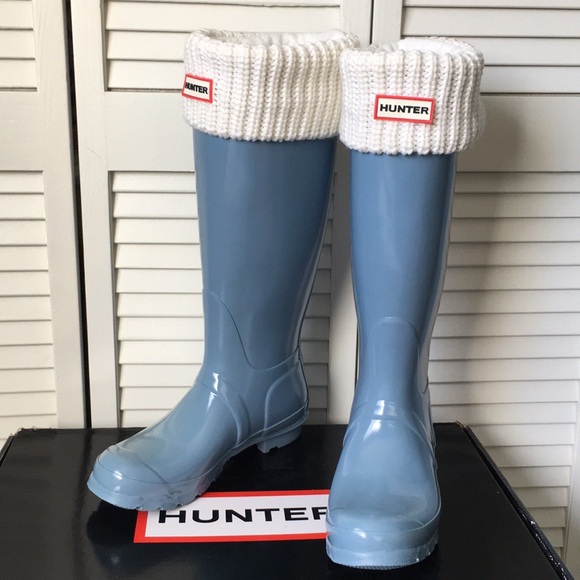 Hunter Shoes - HP💘Hunter Original Tall Rain Boots Blue Lily 7
